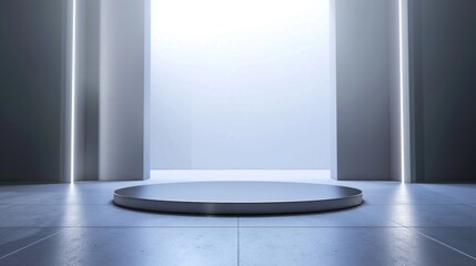 Minimalist Interior Design with Round Podium