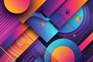 Obraz premium Abstract geometric shapes with vibrant colors