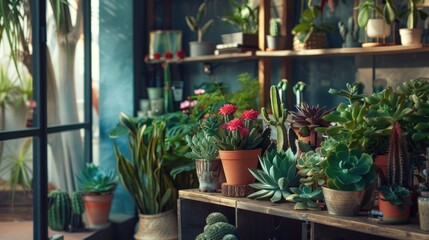 Indoor flora and succulents
