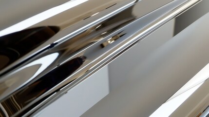 A smooth, reflective texture of polished chrome, with a mirror-like finish.