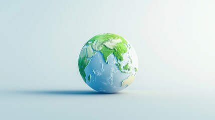 Fototapeta premium globe showcasing continents in vibrant green and blue colors, symbolizing Earth and its natural beauty.
