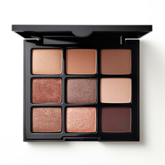 Six-color eyeshadow palette with black compact.
