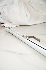 Automatic cornices for curtains in white. Accessories for curtains