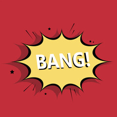 text bang on red background