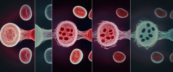 Detailed visualization of cellular structures, showcasing interactions and scientific exploration in biology and medicine