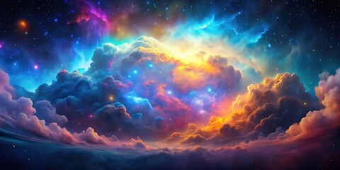 A breathtaking photograph of a colorful nebula cloud in the night sky, nebula, cloud, celestial, beauty, stars