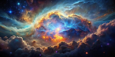 Spectacular image of a nebula cloud showcasing celestial beauty, astrophotography, space, stars, galaxy, universe