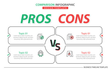 Comparison Infographic Design Template, Comparison between companies and products and services, Business presentation concept with 2 options, To do list or planning icon, vector illustration.