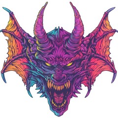 Red Skeleton Dragon Monster Head