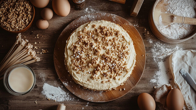 Pastel artesanal cremoso de nuez