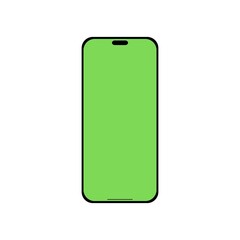 Phone mockups. Mobile mockups. Phone icon. Mobile icon. Smartphone. Cellphone frame with blank green screen isolated templates.