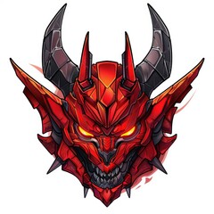 Red Skeleton Dragon Monster Head