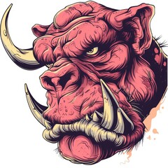 Red Skeleton Dragon Monster Head