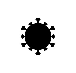 Flu virus icon. Virus and cancer cell in silhouette style illustration on transparent png background.	
