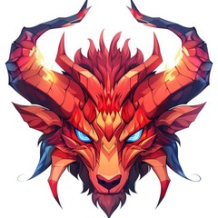 Red Skeleton Dragon Monster Head