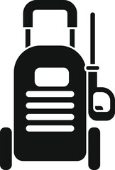 Obraz premium Black silhouette of a pressure washer, a powerful machine for cleaning various surfaces