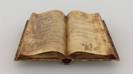 Antique Open Book with Aged Pages.