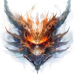 Red Skeleton Dragon Monster Head