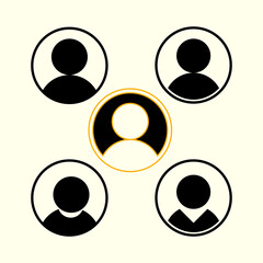 Team work, group people relationship icon, symbol and sign vector illustration.