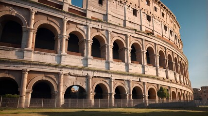 Fototapeta premium Rome’s Grandeur: The Colosseum in Soft Morning Light
