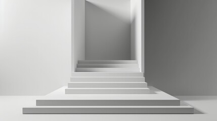 Fototapeta premium Minimalist White Staircase Architecture