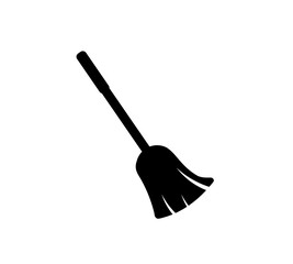 Floor mop icon symbol, black color silhouette. Simple illustration on transparent background.	
