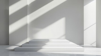 Minimalist White Platform in Modern Interior