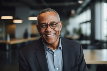 Fototapeta premium Portrait of a senior African American businessman in office