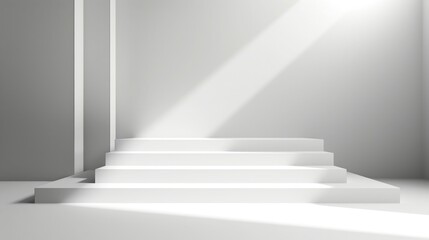 Minimalist White Platform Architecture Interior Design