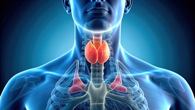Enlarged thyroid gland depicted in detailed , thyroid, gland, enlargement, health, medical, condition