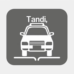 Obraz premium Gray square symbol with a white off-road vehicle representing transportation in tandi, zimbabwe