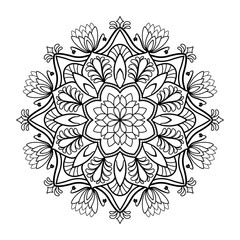 Mandala flower art coloring pages