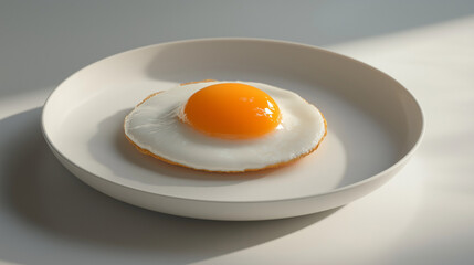 Minimalist style fried egg with a bright yellow yolk