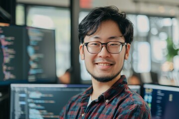 Obraz premium Portrait of a young male software engineer