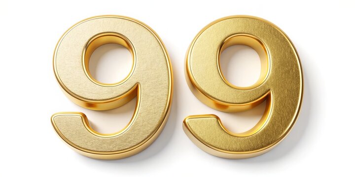 Golden numerals eighty-nine stand out against a pristine white background, exuding luxury, sophistication, and elegance in a striking, high-contrast visual arrangement.