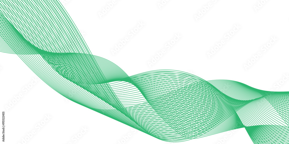 Poster abstract colorful green lines on a white background. digital frequency track equalizer. digital freq