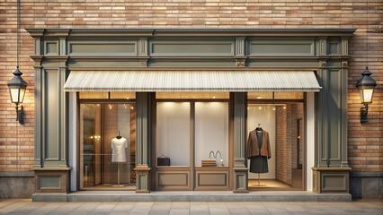 Vintage classic shop boutique storefront with space for name, vintage, classic, shop, boutique, storefront, store