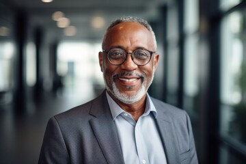 Fototapeta premium Portrait of a senior African American businessman in office