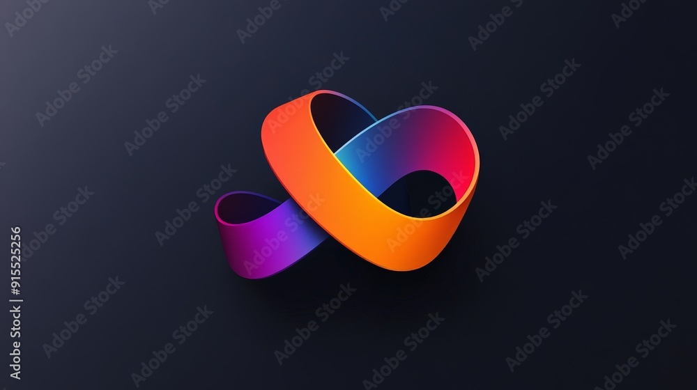 Poster design a unique color-changing logo on a black backdrop.