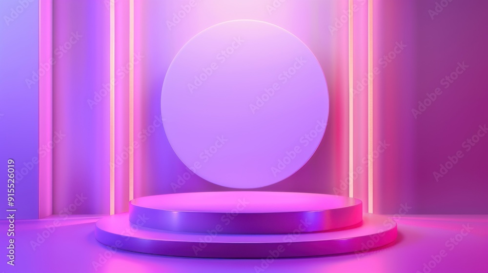 Aufkleber abstract minimal scene with geometrical forms. pink background. 3d render