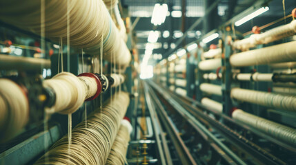 Naklejka premium Advanced automation in textile manufacturing