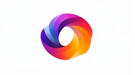 Obraz premium logo that shifts colors seamlessly on a white background, incorporating modern aesthetics and smooth transitions