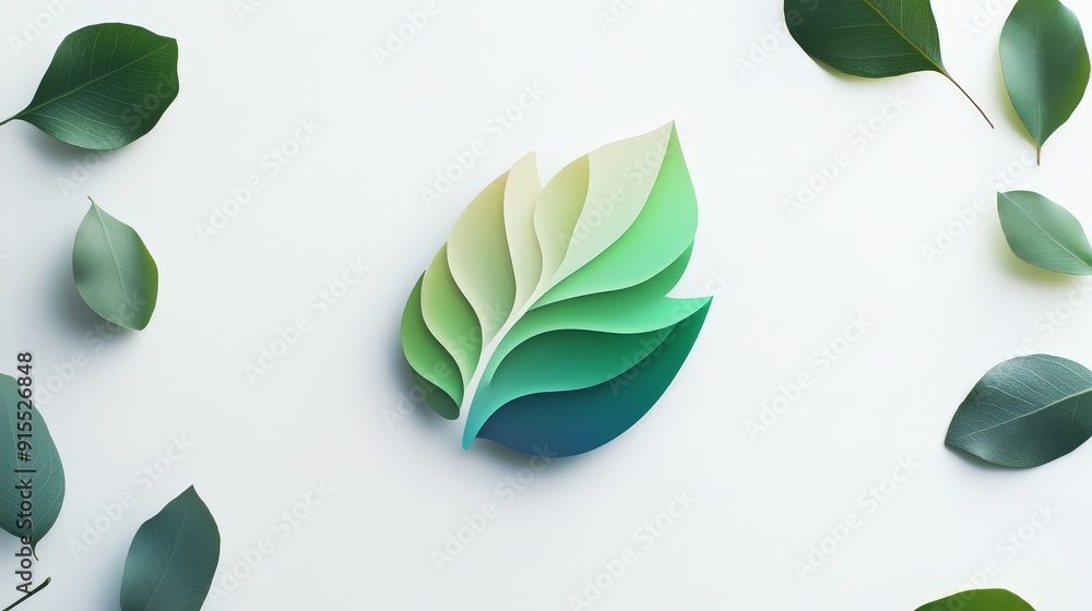 Poster design a visually engaging green environment logo with alternating colors on a white canvas.