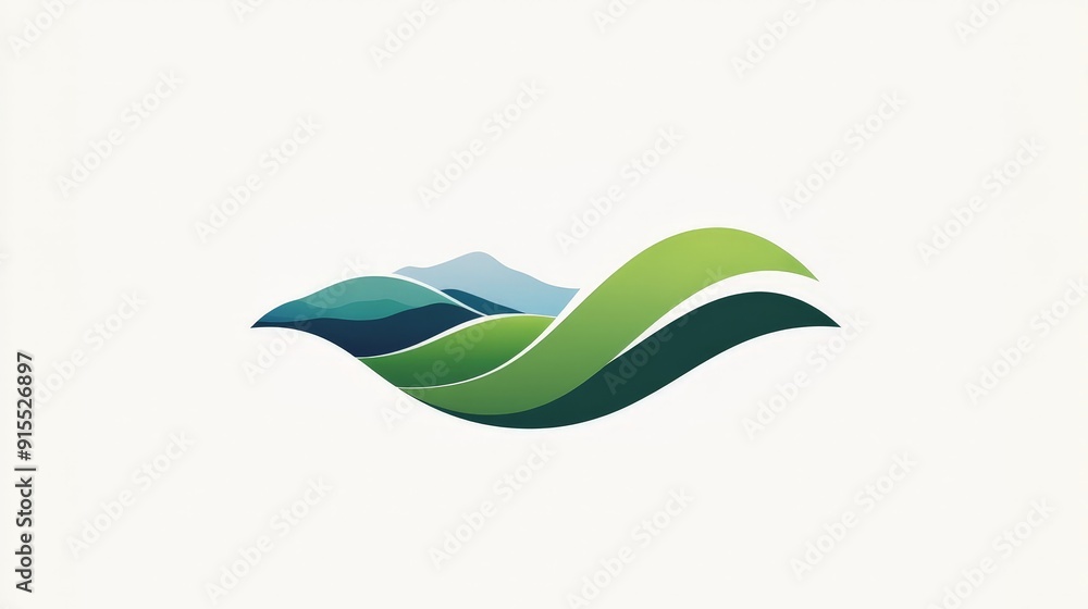 Poster design a visually engaging green environment logo with alternating colors on a white canvas.