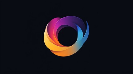 visually stunning logo with dynamic color transitions on a black background. Highlight modern aesthetics and smooth gradients for a stylish appearance