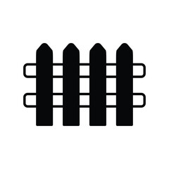 fence glyph icon with white background vector stock illustration