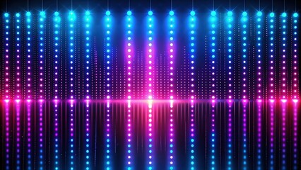 Rows of glowing blue and pink lights in the dark, abstract, technology, background, glowing, lights, blue, pink, neon