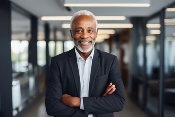 Fototapeta premium Portrait of a senior African American businessman in office