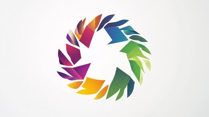 Obraz premium Develop a beautiful colorful recycle logo on a white canvas. Use bright, complementary hues and sleek