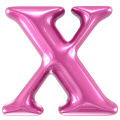 X Font Pink 3d Render